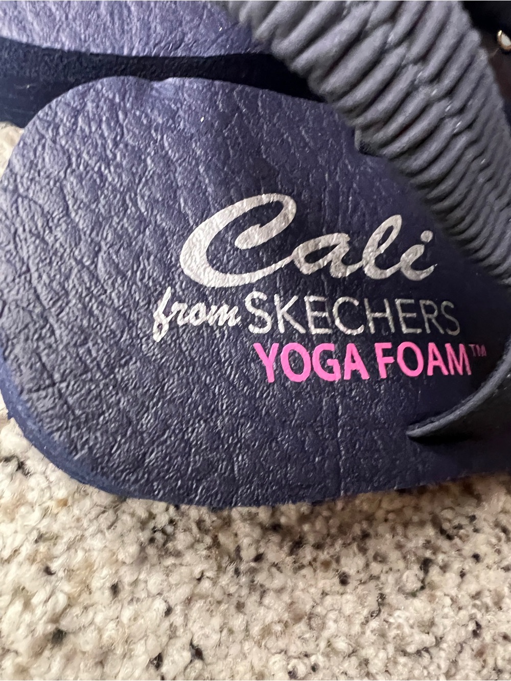 Skechers Navy Floral Jeweled Thong Sandals - Picture 3 of 6